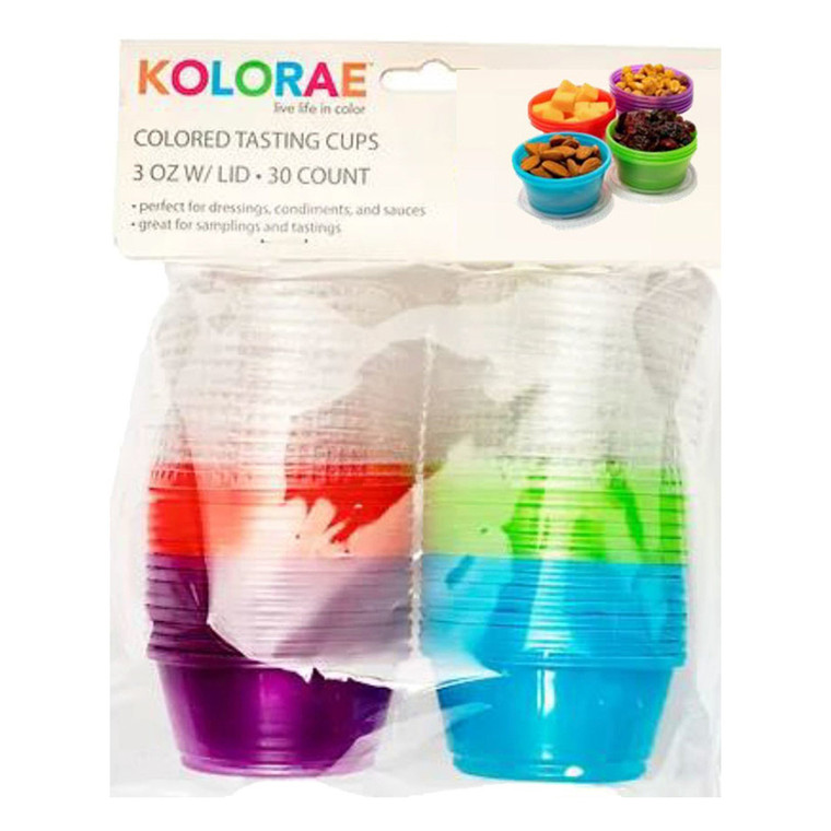 Kolorae Colored Tasting Cups with Lid, 3 Oz