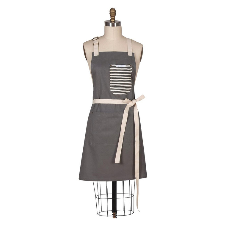 Kaydee Designs Chef Apron for Cooking Graphite 26x34 Inch, 1 Ea