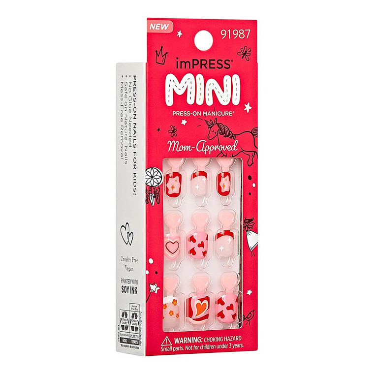 KISS imPRESS Mini Mani Press-On Nails for Short Nails Playground, 20 Ea