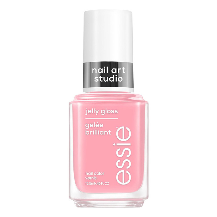 essie Nail Art Studio jelly gloss nail polish vegan sheer pink blush jelly, 0.46 Oz
