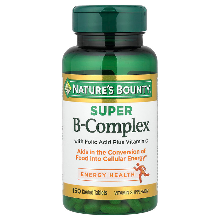 Nature's Bounty  B-Complex with Folic Acid Plus Vitamin C, 150 Coated Tablets
