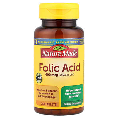 Nature Made, Folic Acid, 250 Tablets