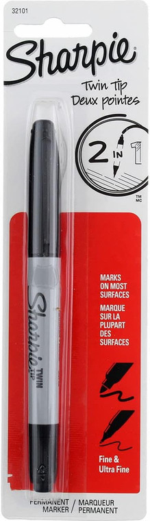 Sharpie Twin-Tip Permanent Marker, Black Ink, Pack India