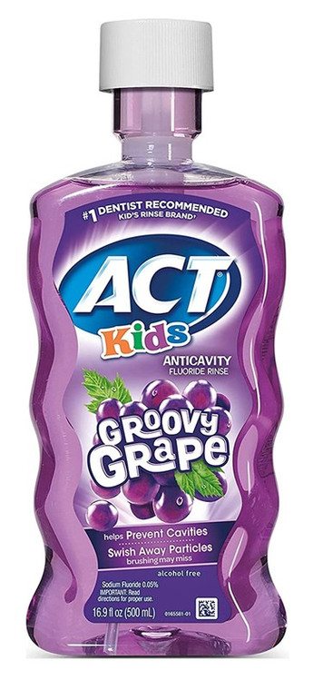 Act Kids Fluoride Rinse Groovy Grape 16.9Oz