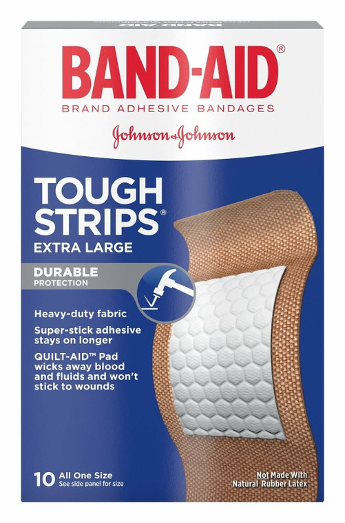 Band-Aid Tough-Strips Adhesive Bandages, Extra Large, 10 ct.
