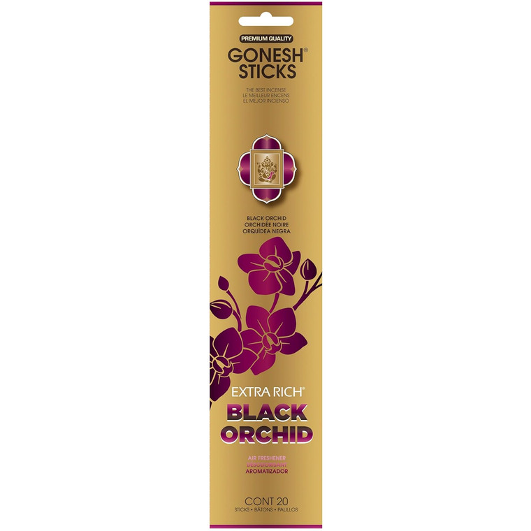 Gonesh Black Orchid-20 Extra Rich Incense, 20 Stick
