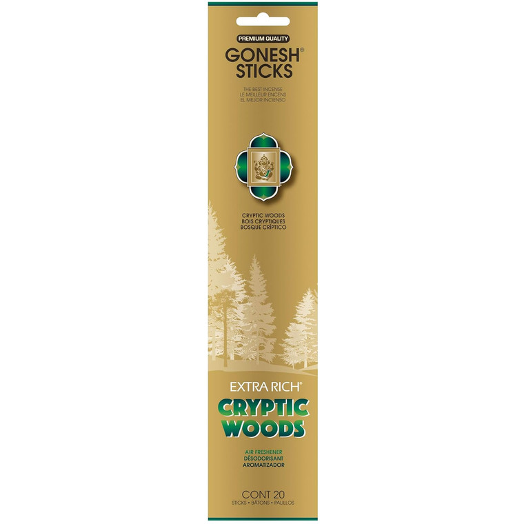 Gonesh Cryptic Woods-20 Extra Rich Incense, 20 Stick