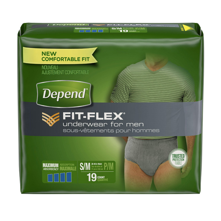 Depend Fit-Flex Underwear For Men S/M - 19 Count