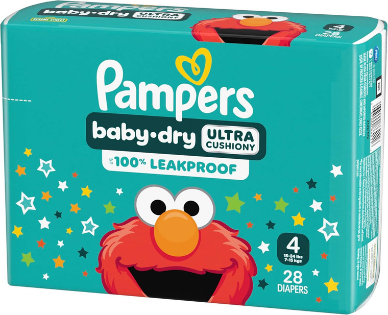Pampers Diapers Size 4, 28 Count