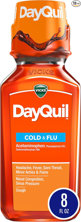 Vicks DayQuil Cold and Flu Relief Liquid, 8oz