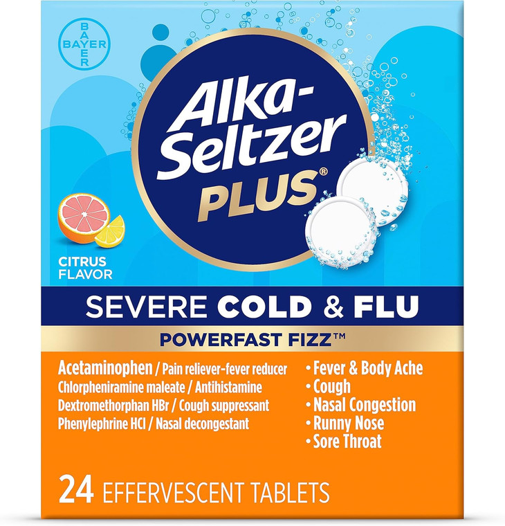 Alka-Seltzer Plus Severe, Cold & Flu Medicine, Citrus, 24count