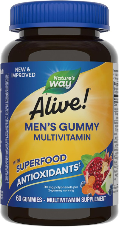 Nature's Way Alive! Men's Multivitamin Gummies, Supports Energy Metabolism