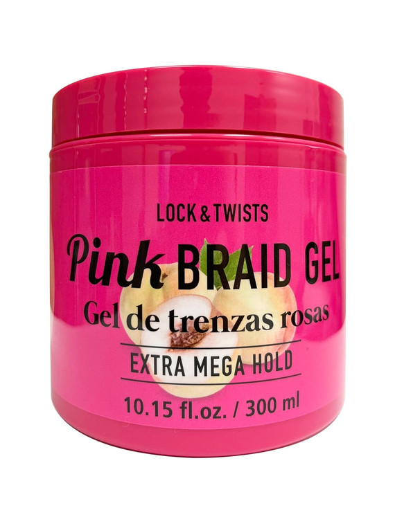 Dr. Girls Rice Water Lock & Twists PINK Braid Gel Extra Mega Hold 10.15 oz