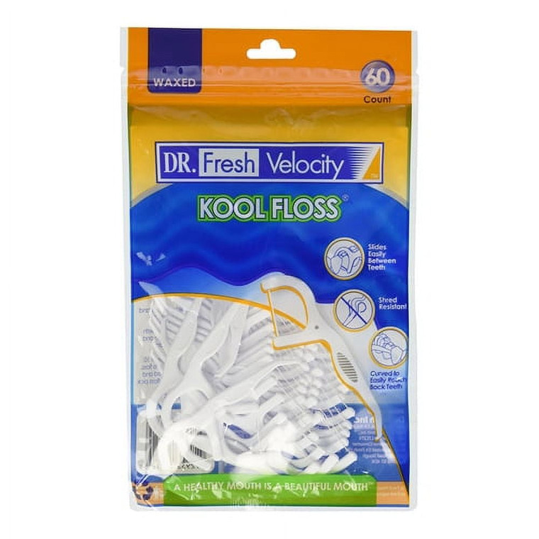 Dr. Fresh Oral Care Velocity Kool Dental Floss Picks, 60 Ea