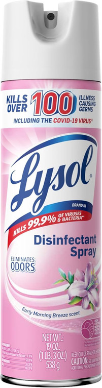 Lysol Disinfectant Spray, Early Morning Breeze, 1 Count, 19 fl oz