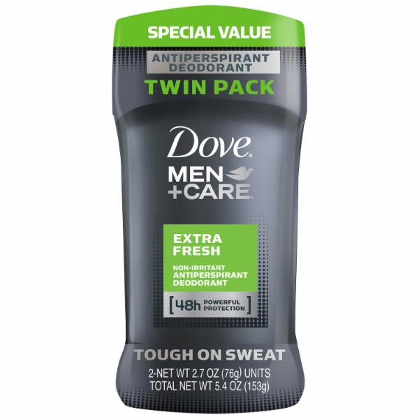 Dove Men Extra Fresh Antiperspirant Deodorant Twin Pack, 2.7Oz