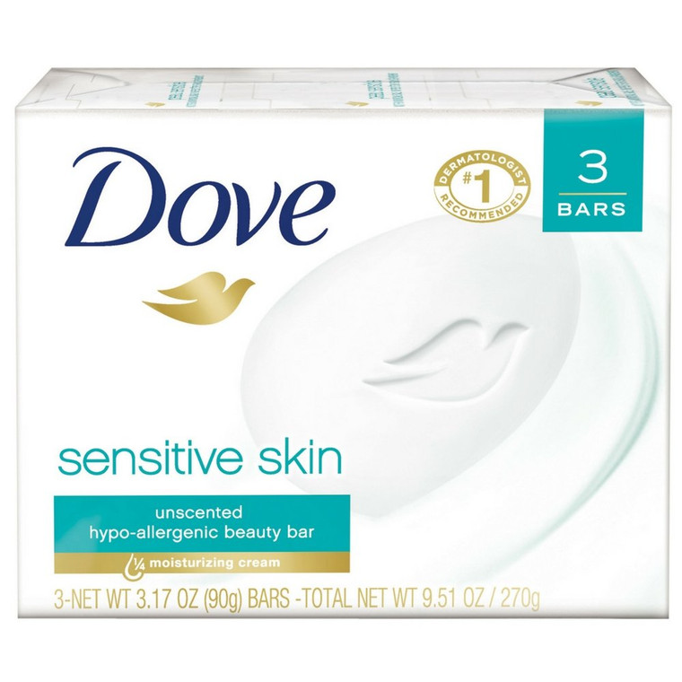 Dove Beauty Bar Sensitive Skin 3.17 oz, 3 Bar