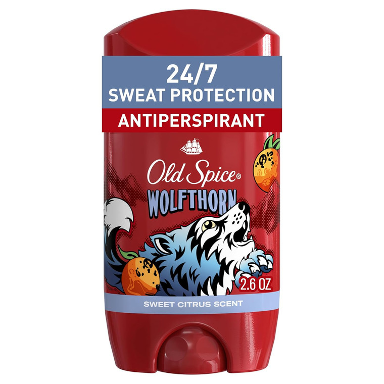 Old Spice Wild Collection Wolfthorn Scent Men's Invisible Solid Anti-Perspirant Deodorant 2.6 Oz