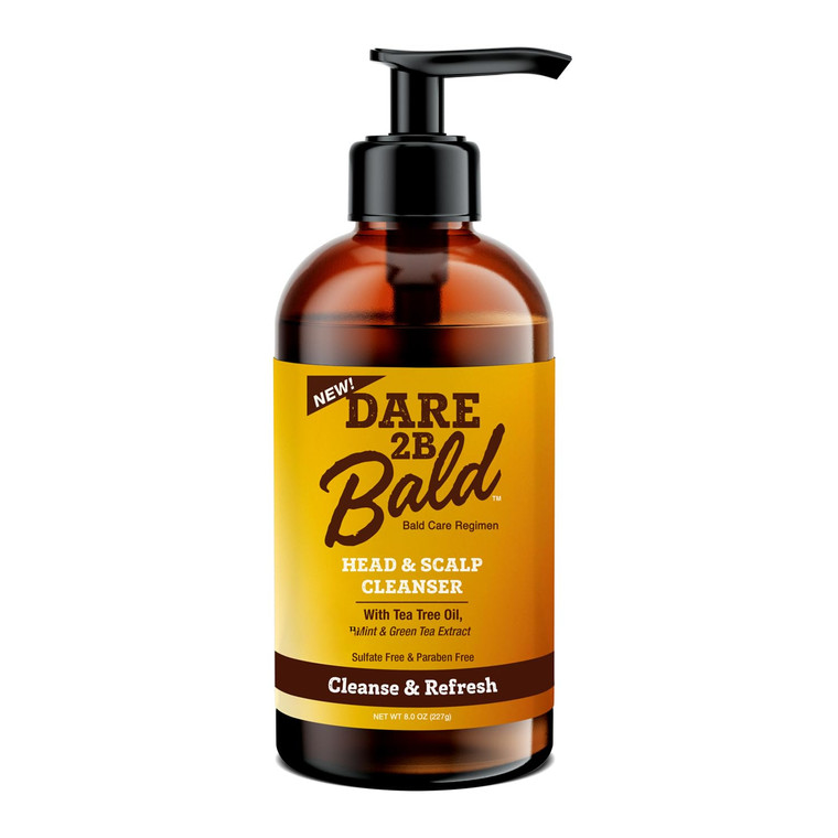 Dare 2B Bald Head & Scalp Cleanser Bald Head Shampoo with Tea Tree Oil 8 FL OZ