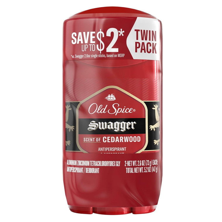 Old Spice Freshness, Invisible Solid, Swagger 2.6 oz Twin pack