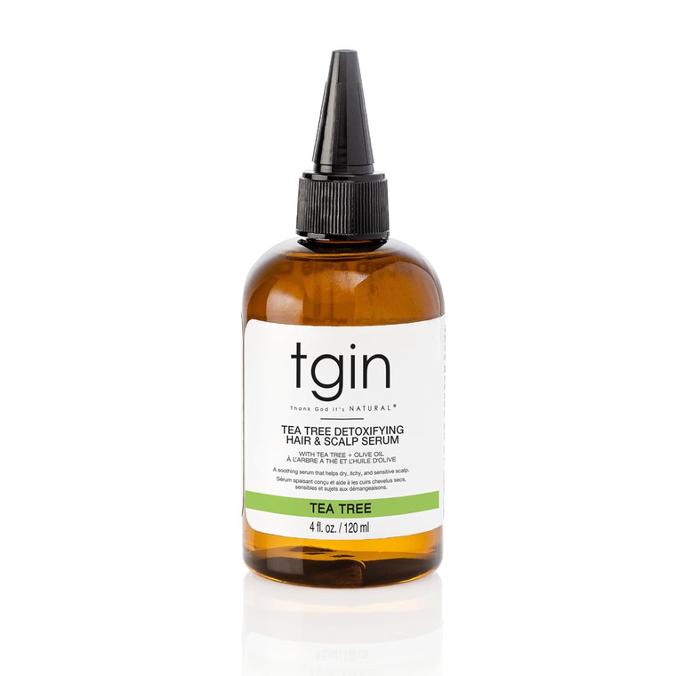 tgin Tea Tree + Olive Oil Detoxifying Dry Itchy Hair And Scalp Serum 4 Oz
