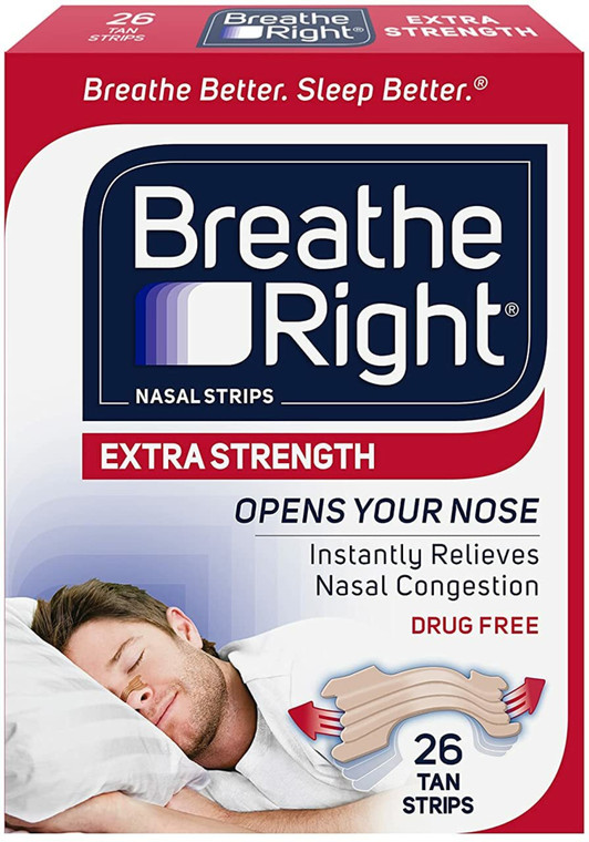 Breathe Right Tan Nasal Strips, 26 Count