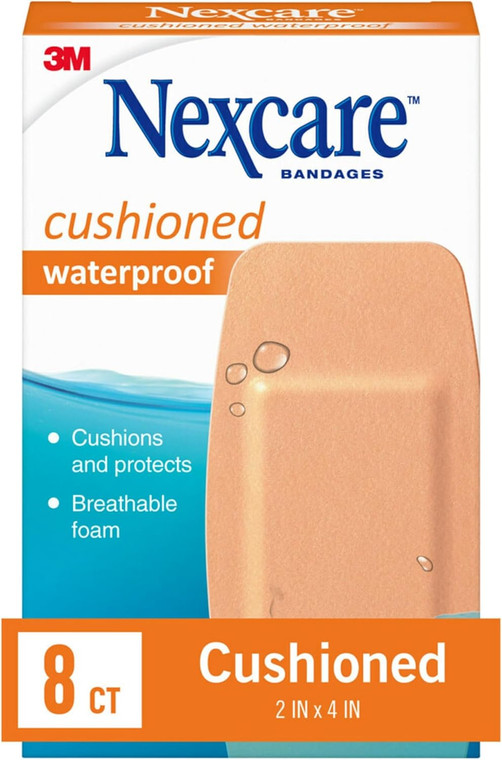 Nexcare Waterproof Cushioned Bandages, Knee & Elbow, 8count
