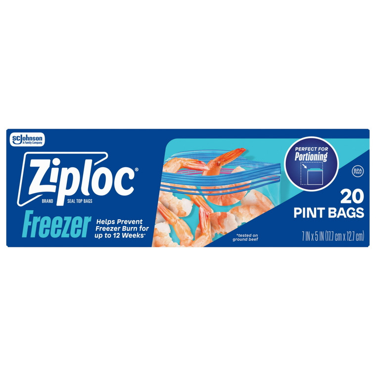 Ziploc Pint Freezer Bags, 20count