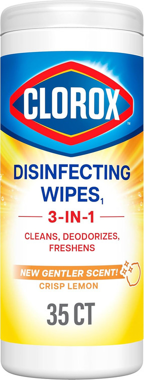 Clorox  Cleaning Wipes, Bleach Free, Crisp Lemon, 35count