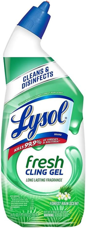 Lysol Toilet Bowl Cleaner Gel, Forest Rain, 24oz