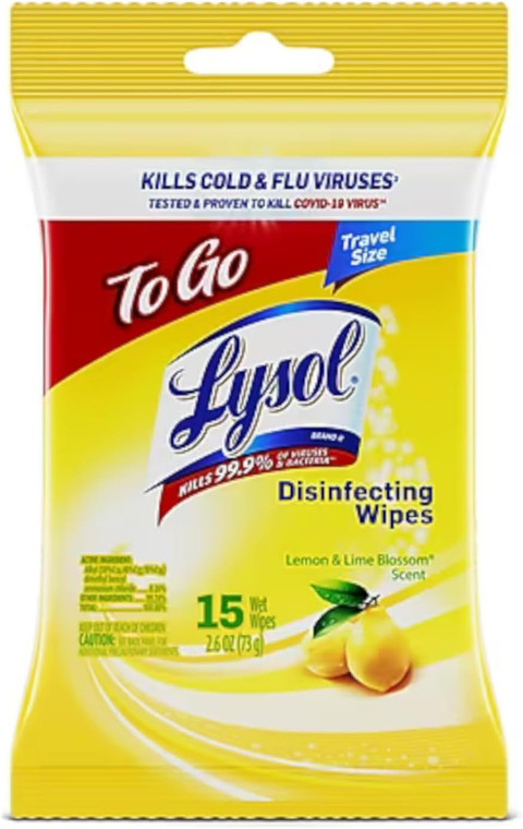 LYSOL Disinfecting Wipes Lemon & Lime, 15count