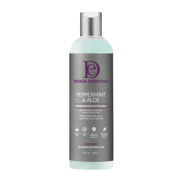 Design Essentials Peppermint & Aloe Soothing Scalp Care Shampoo, 12 oz