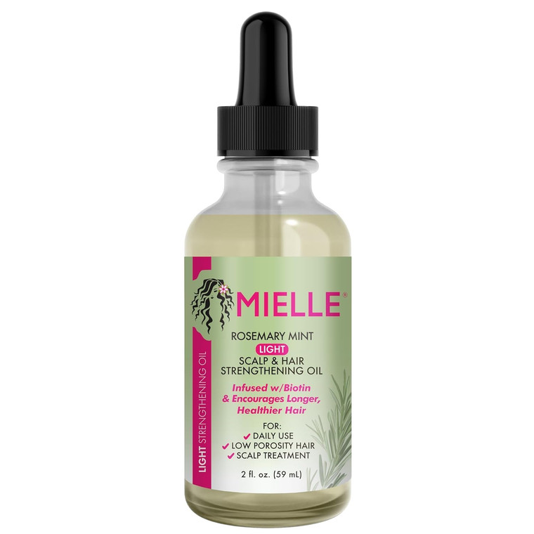 Mielle Natural Rosemary Mint Light Scalp & Hair Strengthening Oil, 2 OZ