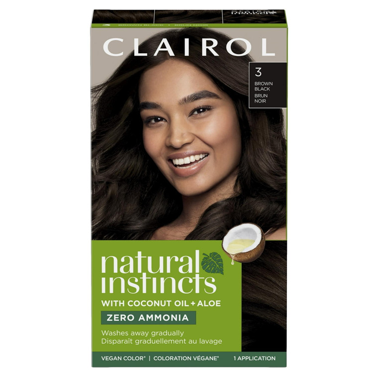 Clairol Natural Instincts Hair Color, 3 Brown Black