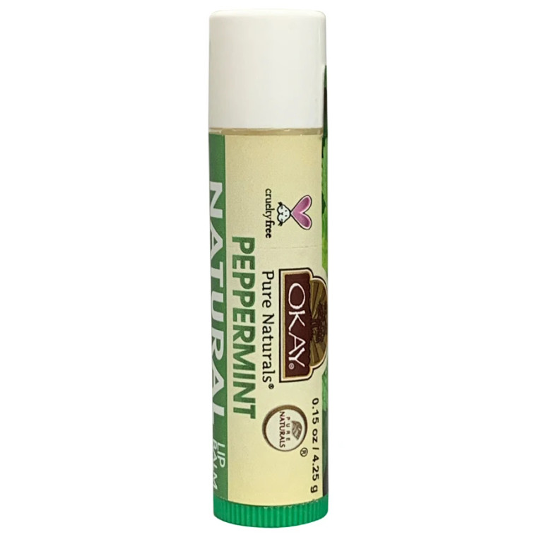 OKAY Pure Naturals Peppermint Natural Lip Balm, 0.15 oz