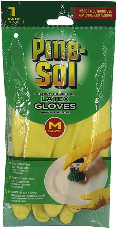 Pine-Sol Premium Latex Gloves Medium, 1pair