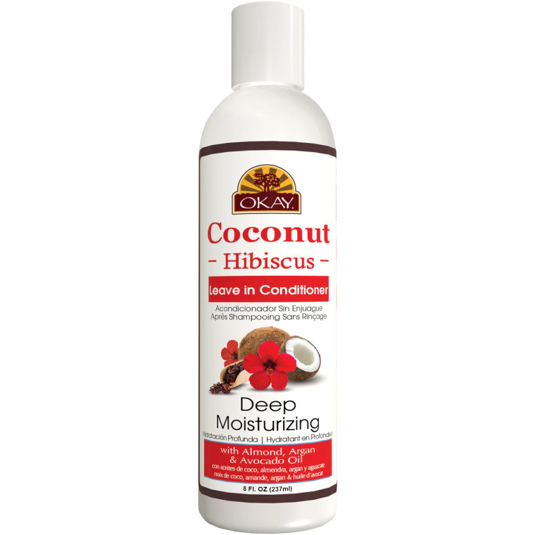 OKAY Coconut & Hibiscus Leave in Conditioner, 8 OZ