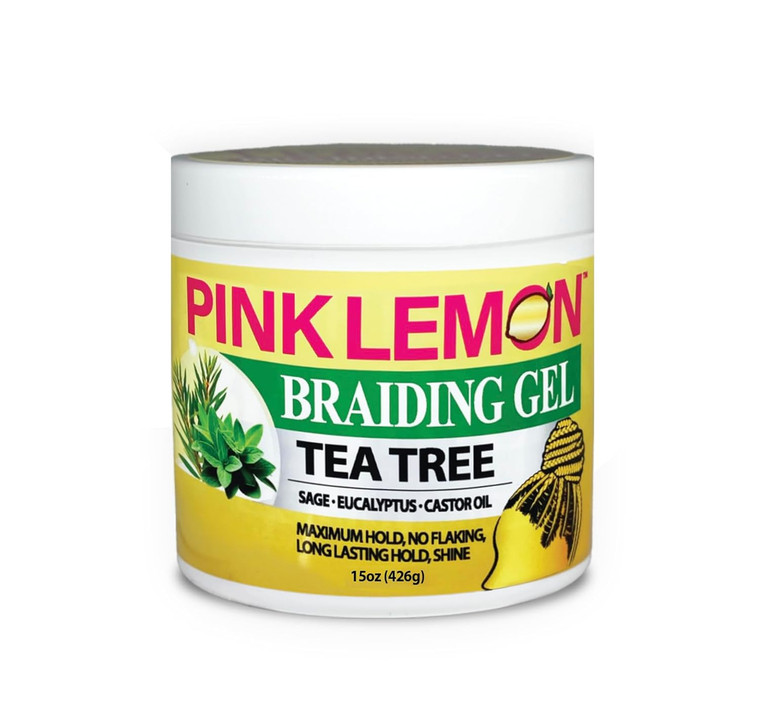 PINK LEMON Braiding Gel Tea Tree, 15 OZ