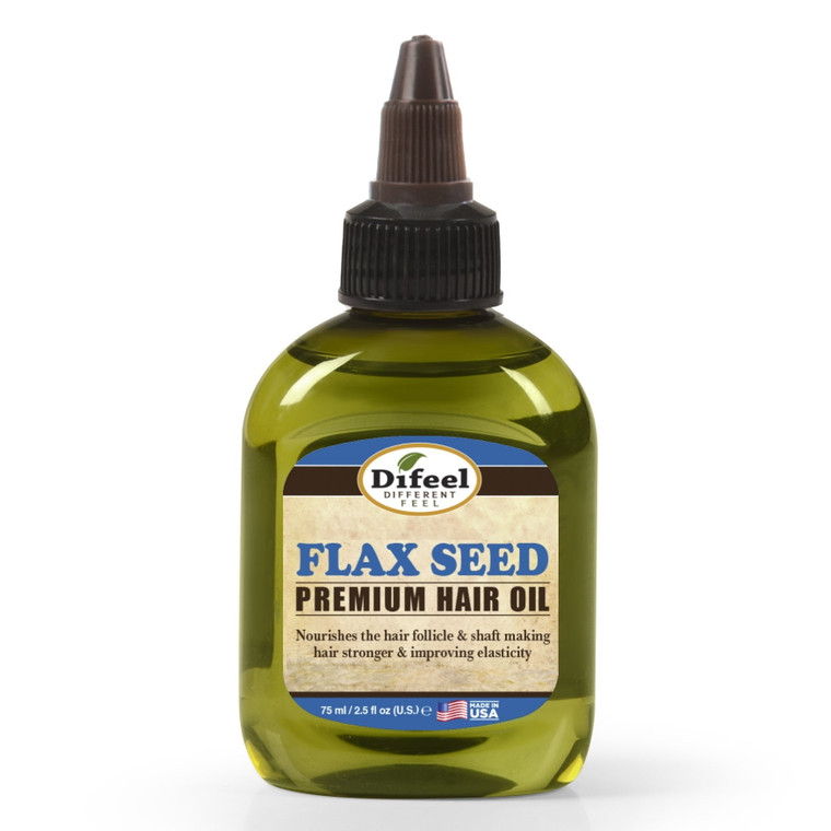 Difeel Premium Natural Hair Oil Flax Seed Hair Oil, 2.5 oz