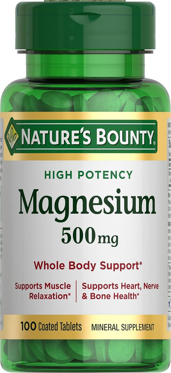 Nature's Bounty Magnesium, Supplement, 100count