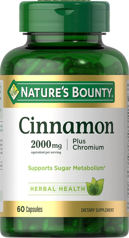 Nature's Bounty Cinnamon Plus Chromium, 60count