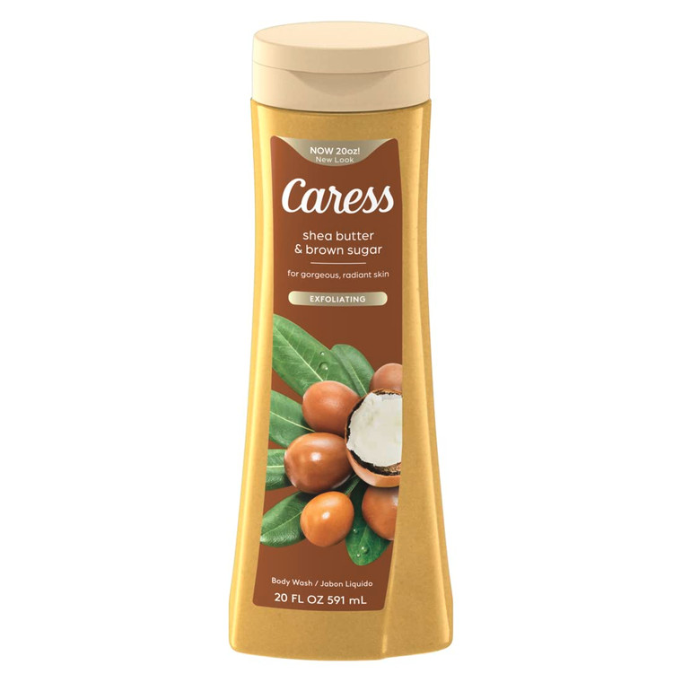 Caress Body Wash, Shea Butter & Brown Sugar, 20oz