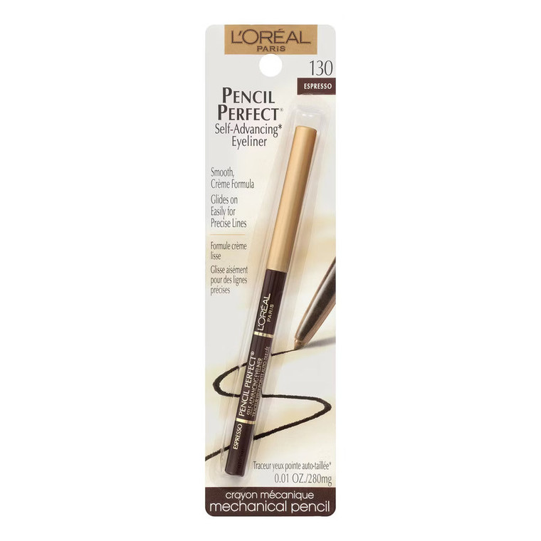 L'ORÉAL PARIS Pencil Perfect Self-Advancing Eyeliner, 130 Expresso, 0.01 oz