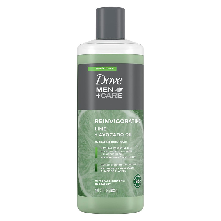 Dove Men+Care Lime & Avocado Oil Body Wash, 18oz