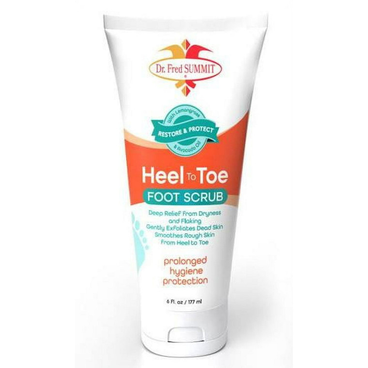 Dr. Fred Summit Heel to Toe Renew Scrub with Lemongrass and Avocado Oil, 6 oz