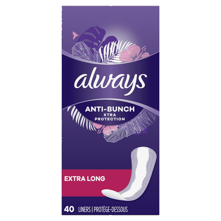 Always Anti-Bunch Xtra Protection Liners Unscented, 40count
