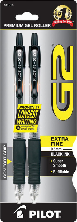 Pilot, G2 Gel Extra Fine Black, 2count