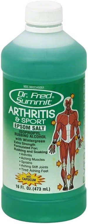 Dr. Fred Summit Epsom Salt rubbing alcohol, 16 oz