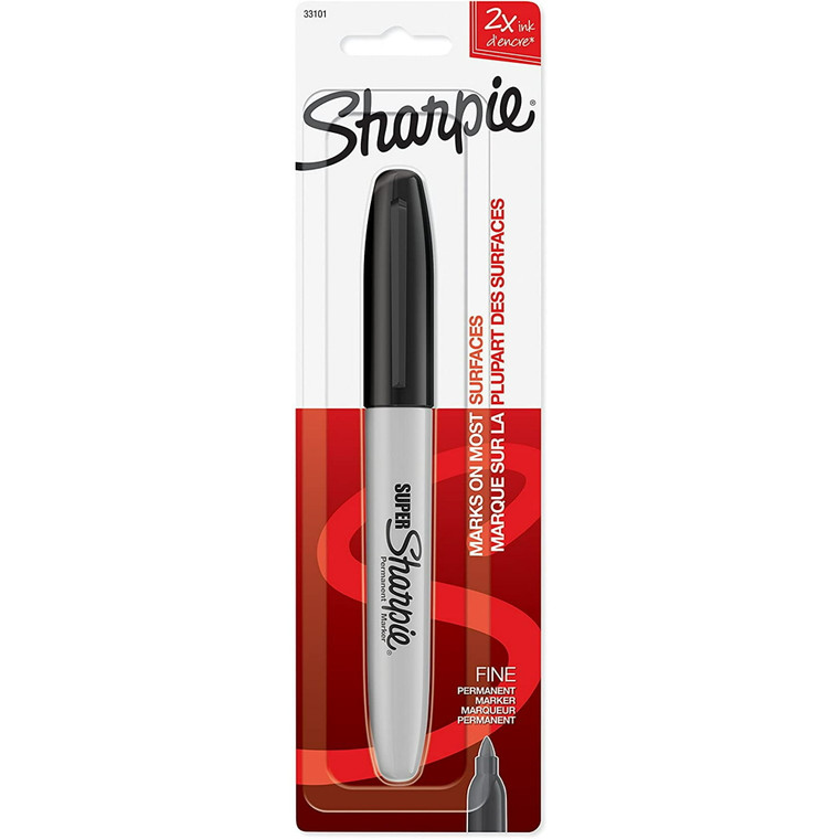 Sharpie Permanent Black Marker, Fine Tip