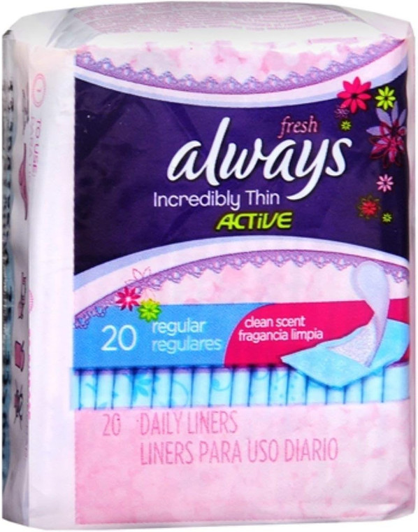 Always Thin Panti liners Regular, 20count